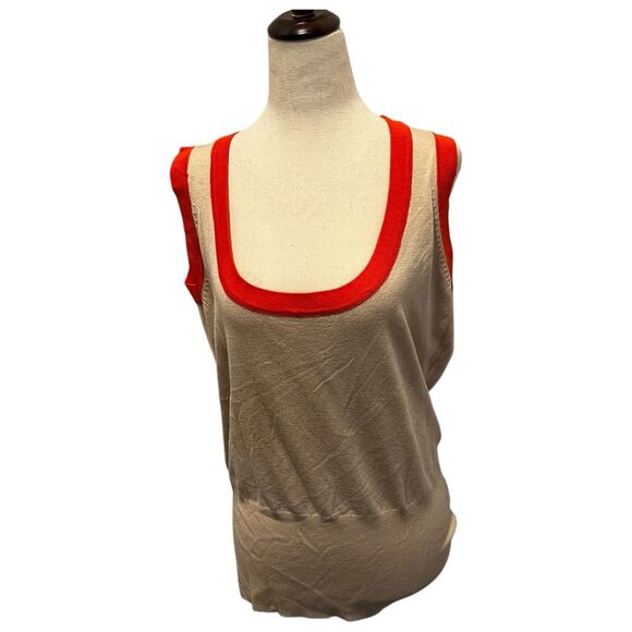 KATE & MALLORY XLARGE Jacquard Cardigan Sweater & Knit Tunic SET Orange Beige - Picture 4 of 13